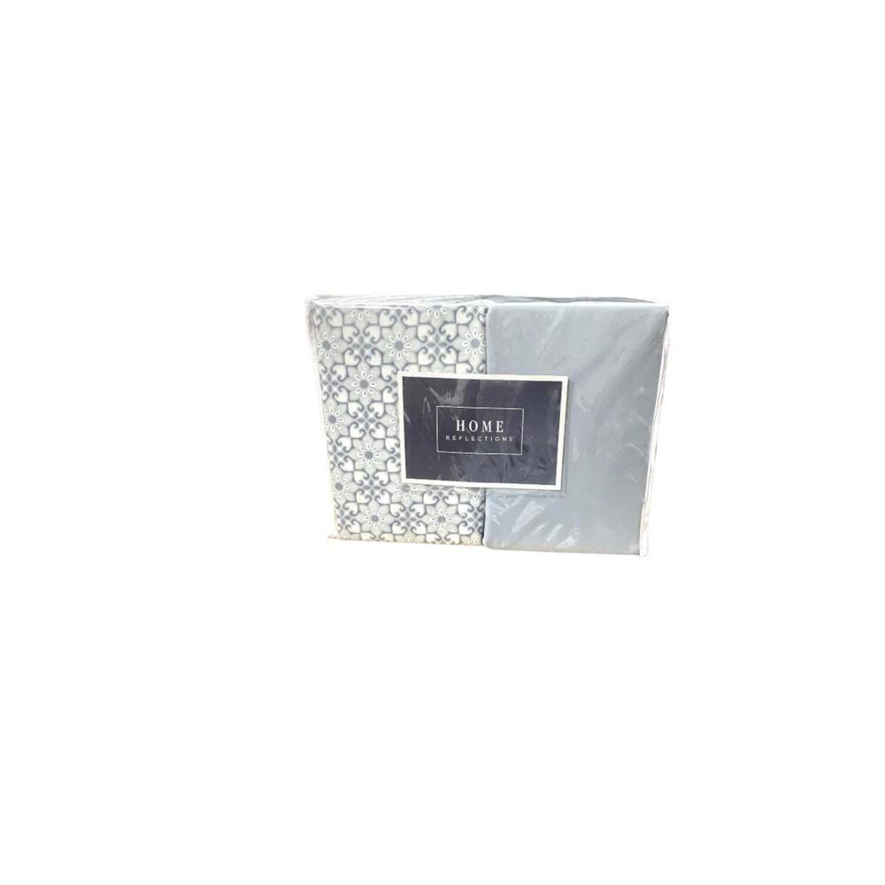 Home Reflections 2pk Double Brushed Sheet Sets Extra Cases Blue